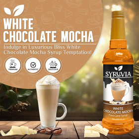 SYRUVIA Coffee Syrup bottle pour adds depth to cappuccinos.