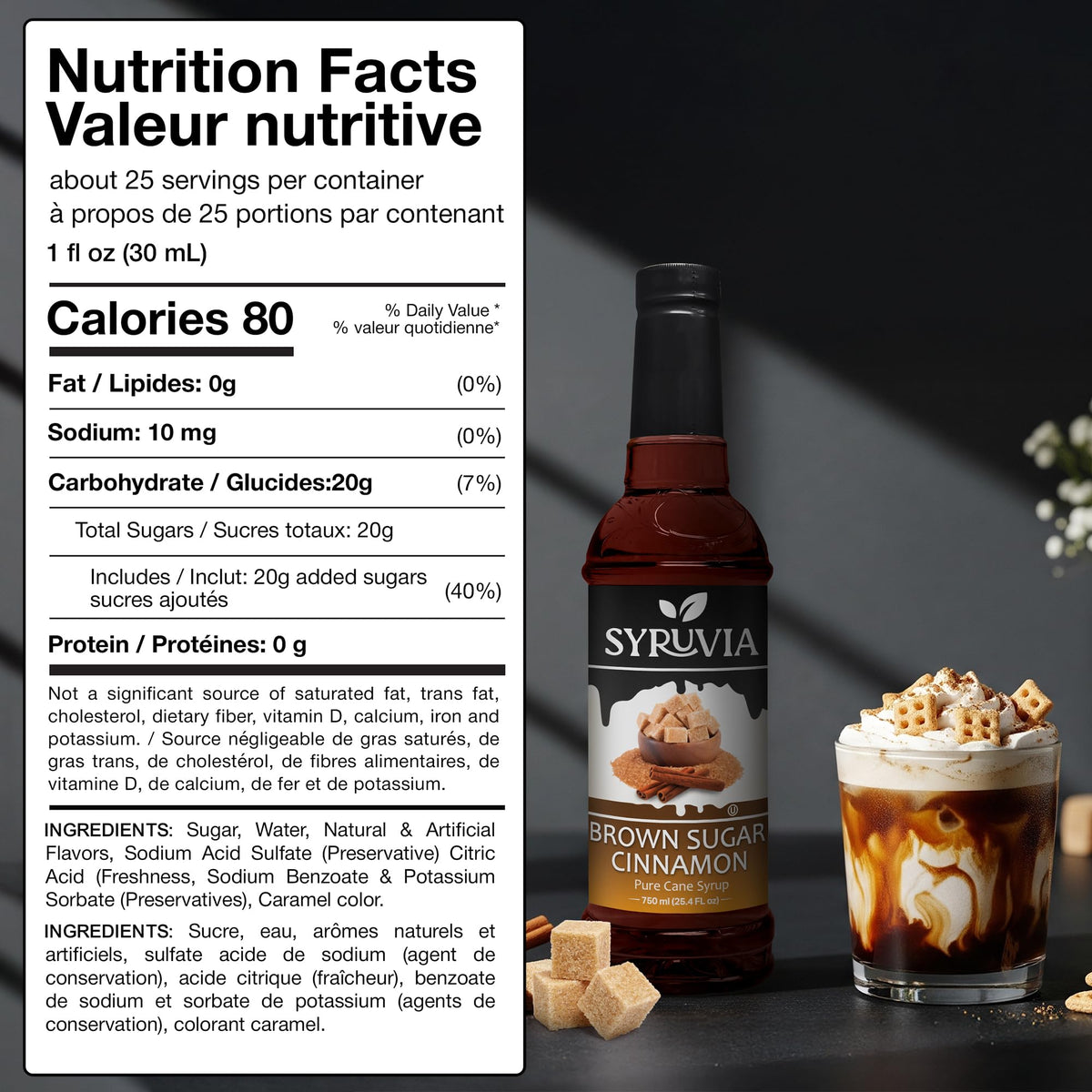 Drizzle of SYRUVIA syrup over a dessert to enhance spice and sweetness.