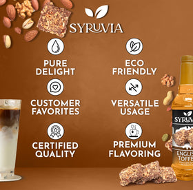 SYRUVIA English Toffee syrup used in a smoothie or shake.