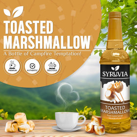 SYRUVIA Coffee Syrup being poured over a latte to boost aroma and sweetness