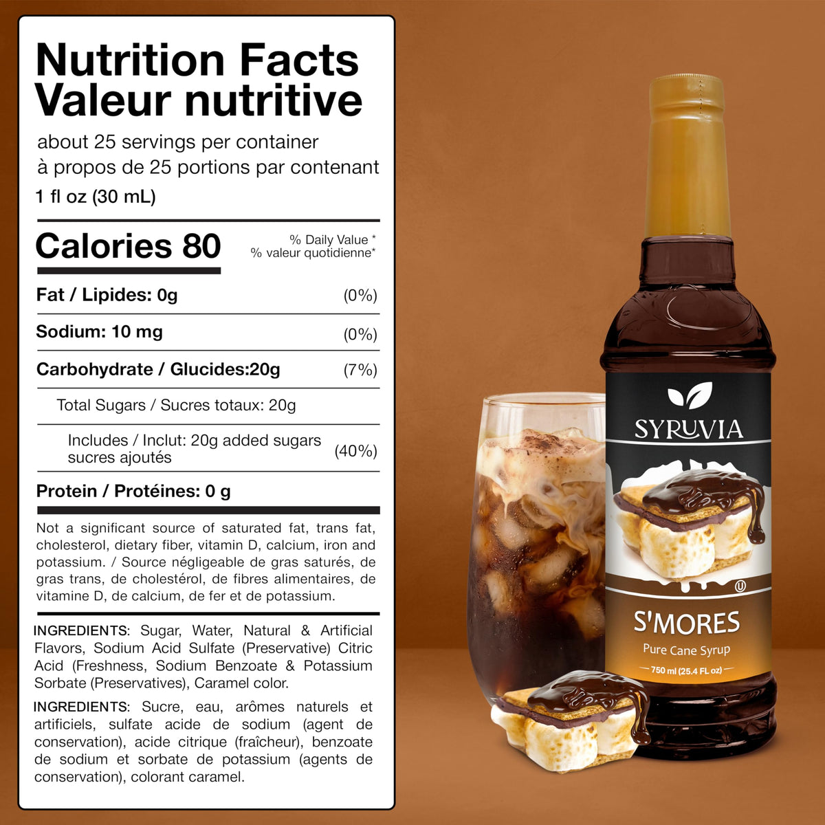 SYRUVIA coffee syrup premium ingredients ensure pure taste