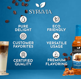 SYRUVIA coffee syrup pump in use for easy flavoring in beverages.