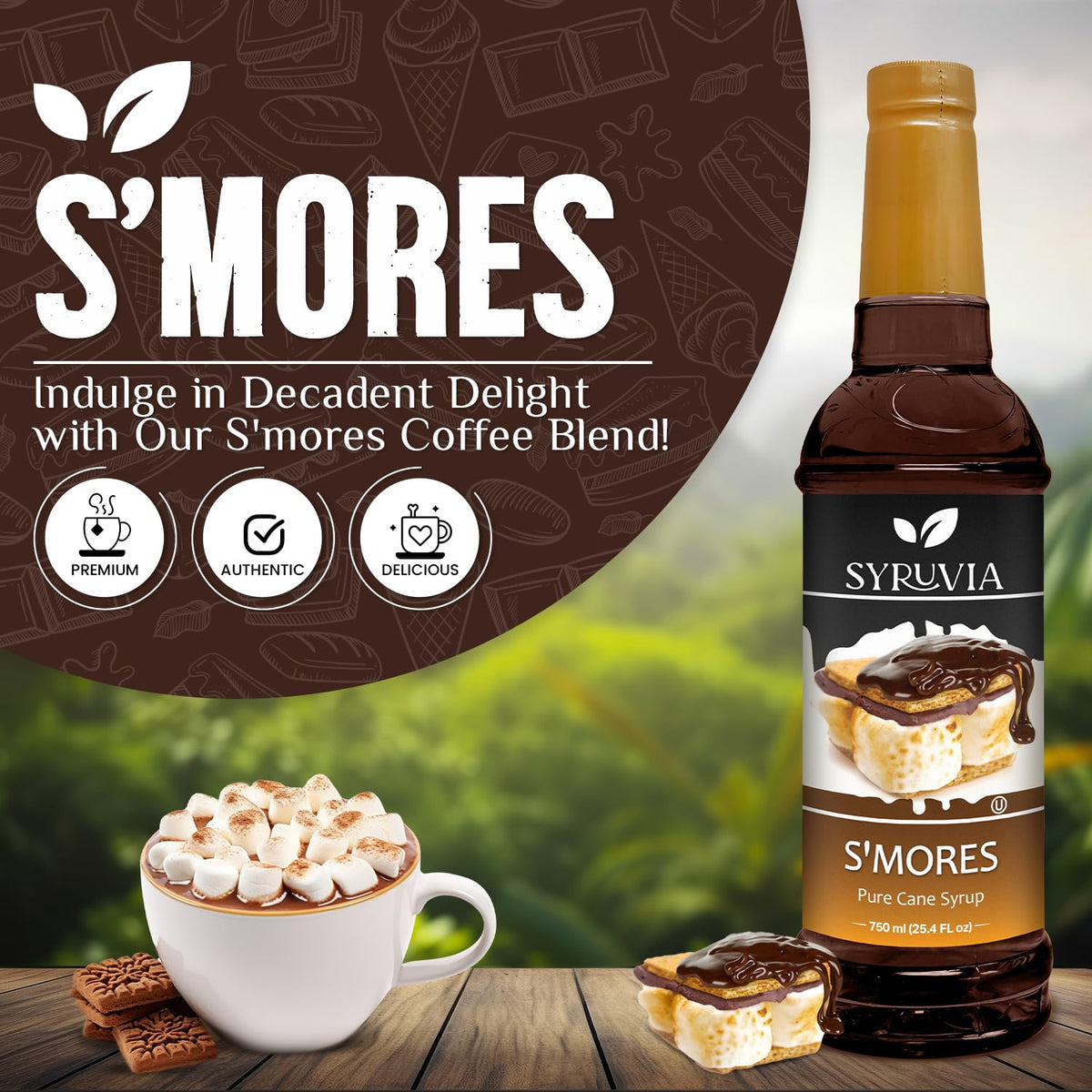 SYRUVIA Smores flavor latte adds dessert-like richness to coffee
