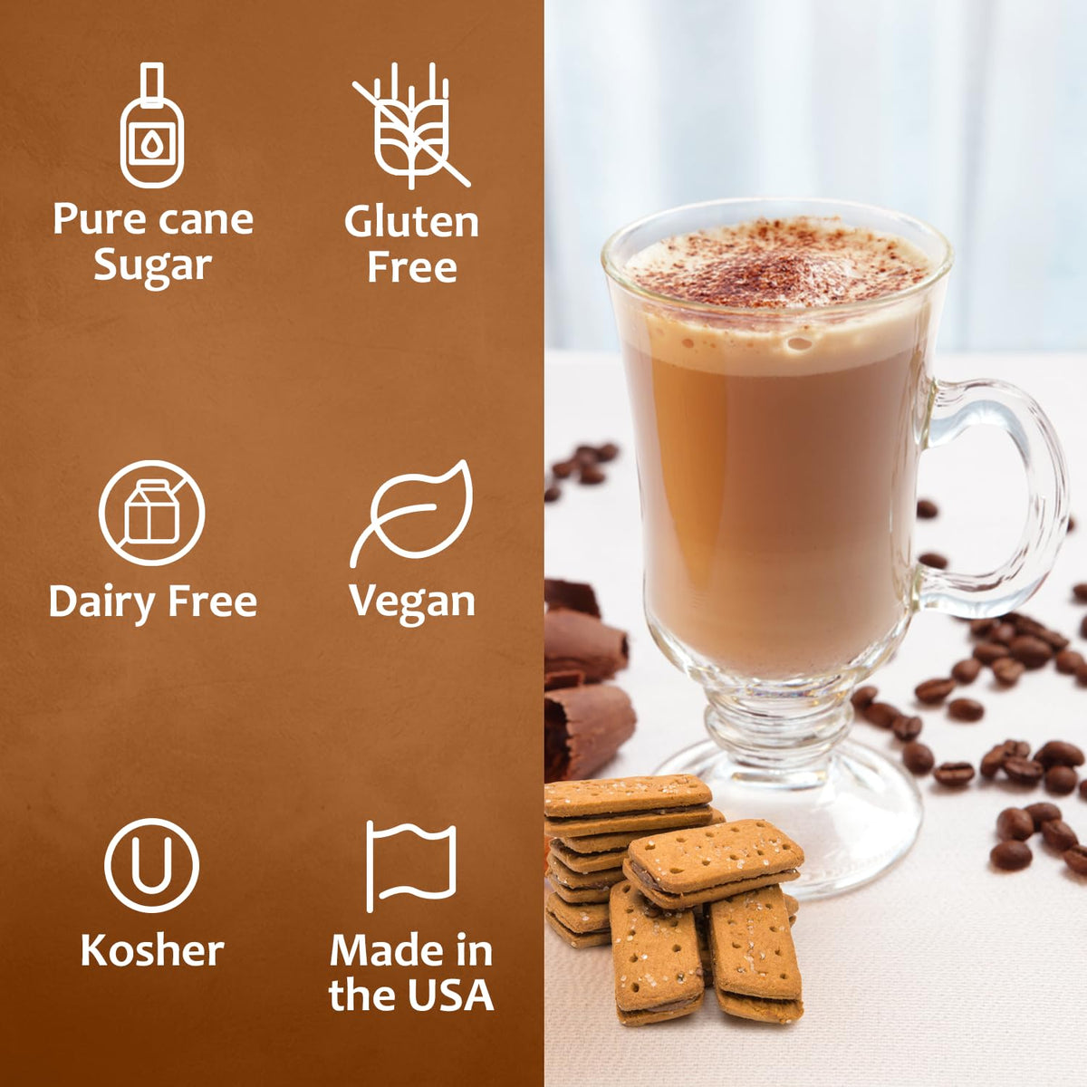 Syruvia Cookie Butter Syrup cappuccino boost for afternoon pick-me-up.