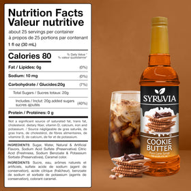 Syruvia Cookie Butter Syrup dessert topping adds indulgent sweetness.