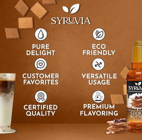 Syruvia Cookie Butter Syrup pump included for easy dosing.