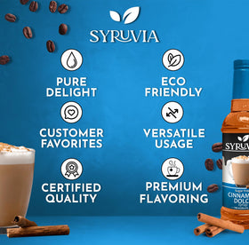 SYRUVIA dessert drizzle adds rich sugar-free Cinnamon Dolce sweetness