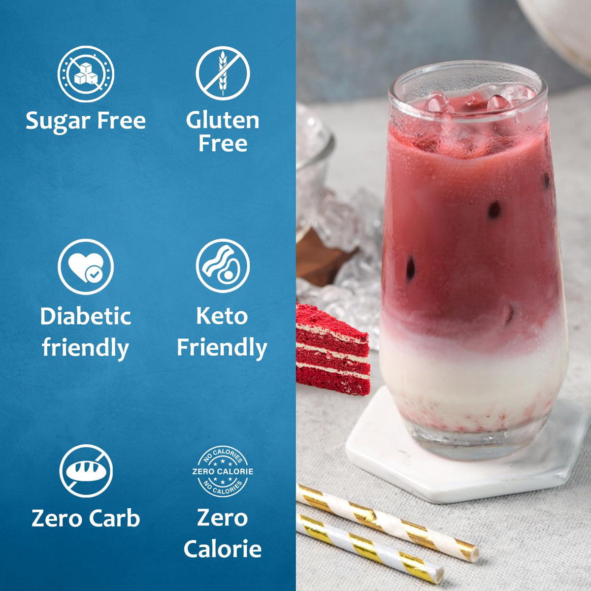 SYRUVIA Dessert Topping Syrup adds Red Velvet richness to desserts and shakes