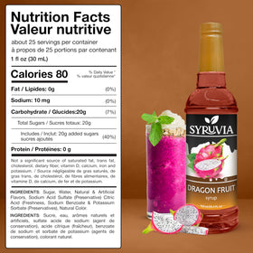SYRUVIA Dragon Fruit Syrup in a cocktail with tropical finish.