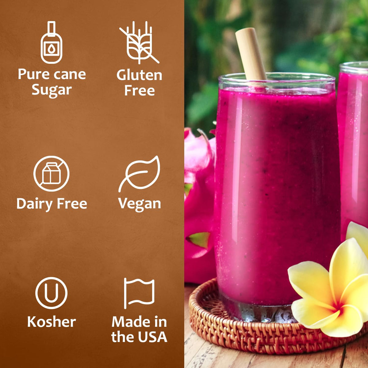 SYRUVIA Dragon Fruit Syrup in an Italian soda for color and sweetness