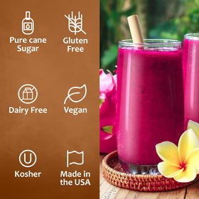 SYRUVIA Dragon Fruit Syrup in an Italian soda for color and sweetness