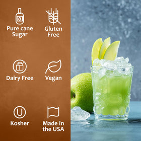 Syruvia Green Apple Syrup italian-soda highlights sparkling zest for refreshing drinks.