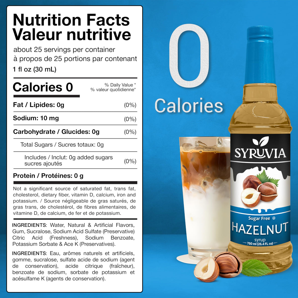 SYRUVIA Hazelnut Coffee Latte Syrup adding nutty notes to a latte