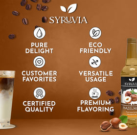 SYRUVIA Hazelnut iced coffee glass with smooth sweetness