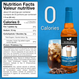 Pour-ready SYRUVIA syrup over latte for creamy coffee flavor