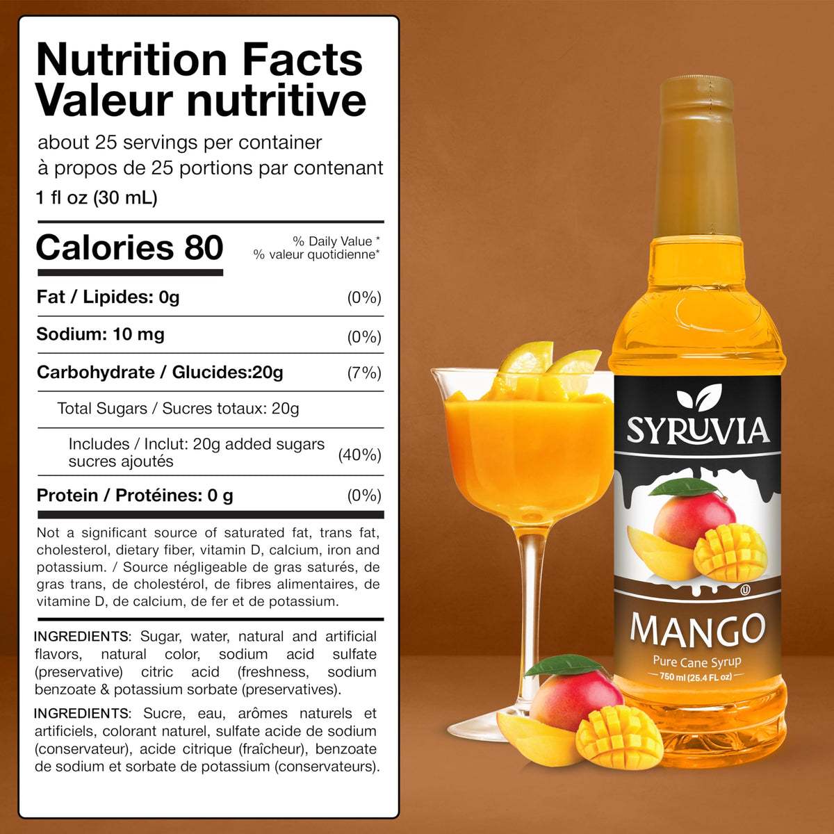 Syruvia Mango Syrup Italian soda with mango notes