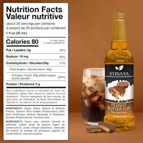 SYRUVIA Peanut Butter Cup Syrup in latte highlights indulgent flavor and creamy texture