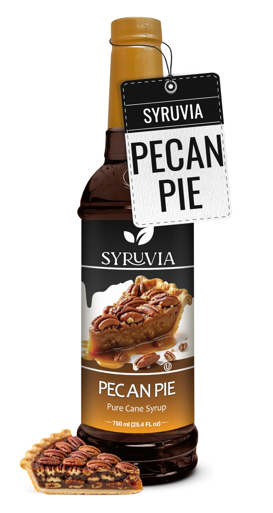 SYRUVIA Pecan Pie Syrup bottle adds rich flavor to drinks