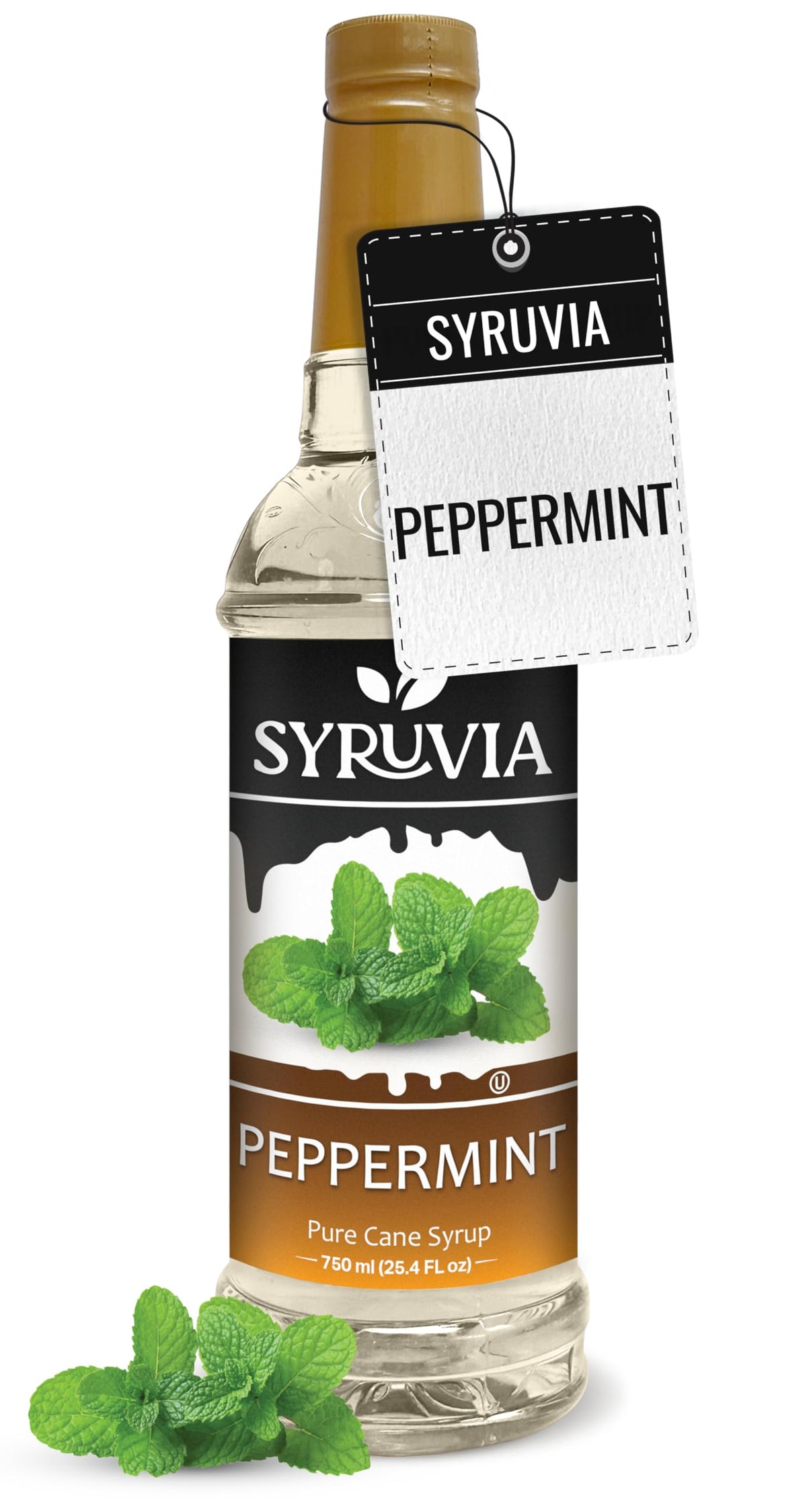 SYRUVIA Peppermint Syrup bottle pour adds refreshing mint to coffee