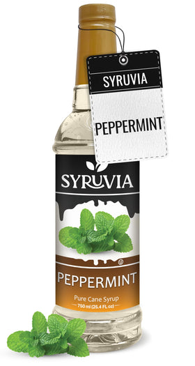 SYRUVIA Peppermint Syrup bottle pour adds refreshing mint to coffee