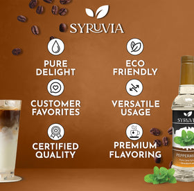 SYRUVIA Peppermint Syrup stirred into a milkshake for cool mint