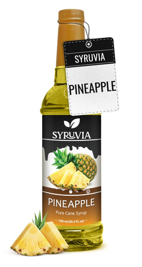 SYRUVIA Pineapple Syrup bottle offers tropical flavor for drinks and desserts