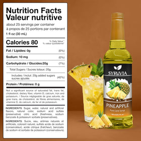 SYRUVIA Pineapple Syrup coffee highlights tropical notes in your morning cup