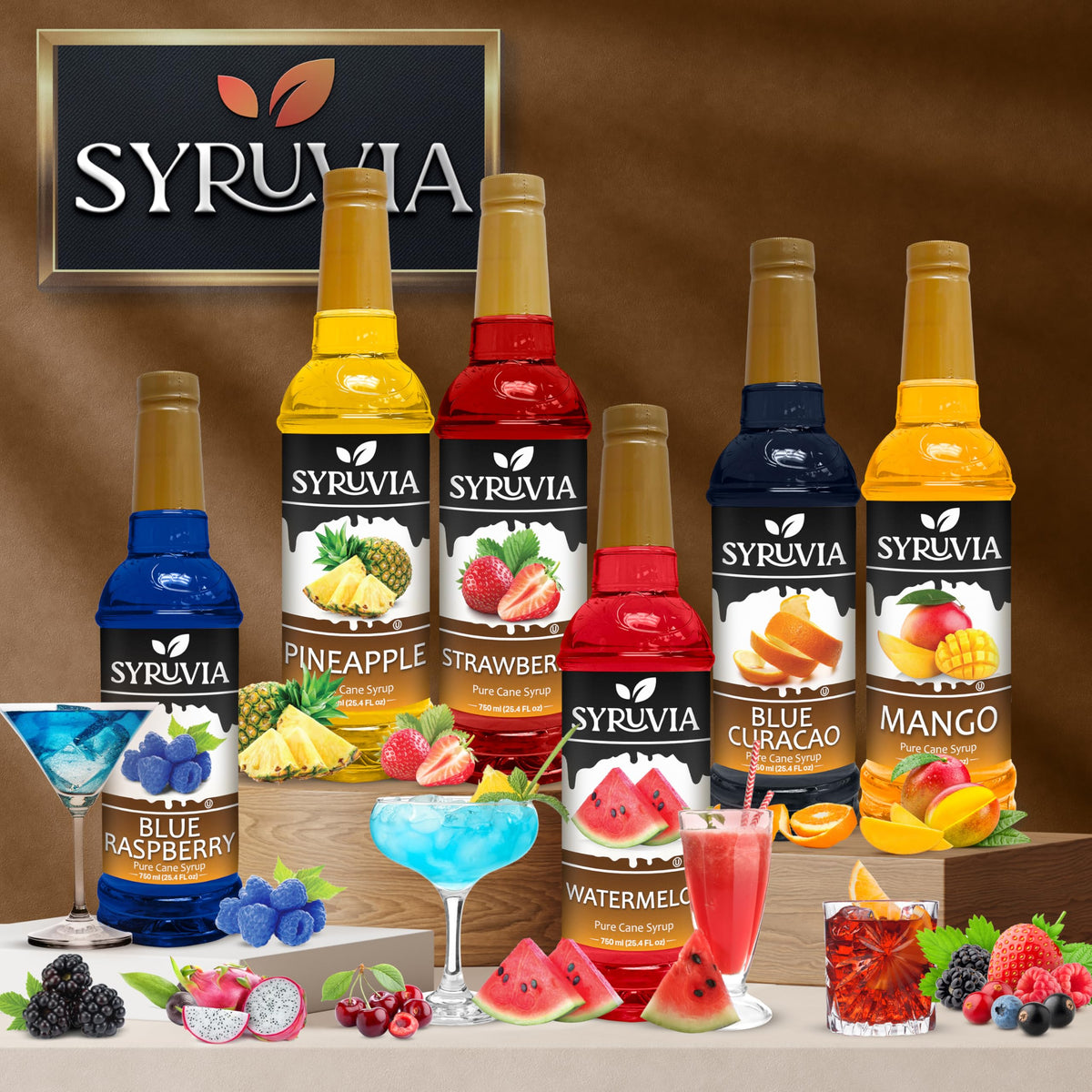 SYRUVIA Pineapple Syrup iced tea mix provides vibrant flavor