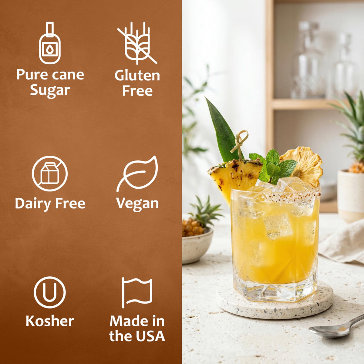 SYRUVIA Pineapple Syrup lemonade glass boosts refreshing sweetness
