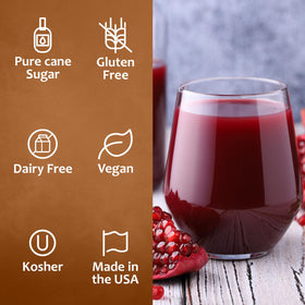SYRUVIA Pomegranate Syrup cocktail-mix captures bold pomegranate notes for crafted drinks.