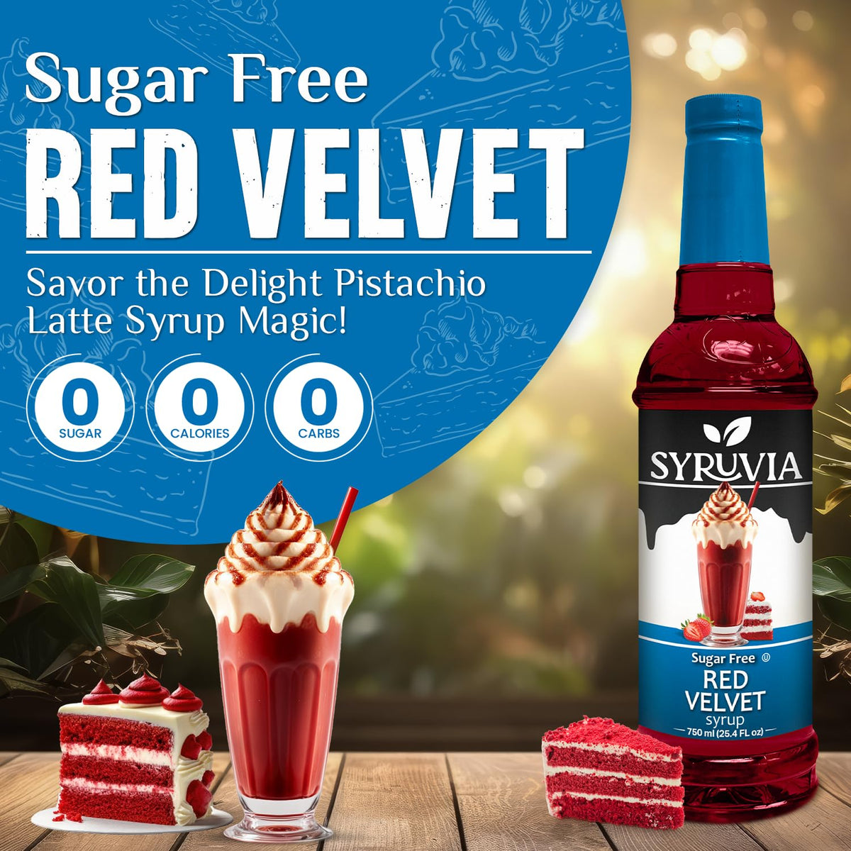 SYRUVIA Red Velvet Syrup Pour adds dessert-like flavor to coffee and lattes