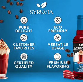 SYRUVIA Shake Mixer Glass demonstrates versatile Red Velvet flavor for smoothies
