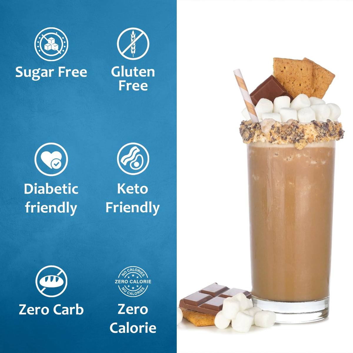 SYRUVIA sugar-free smores syrup dessert topping for porridge and desserts.