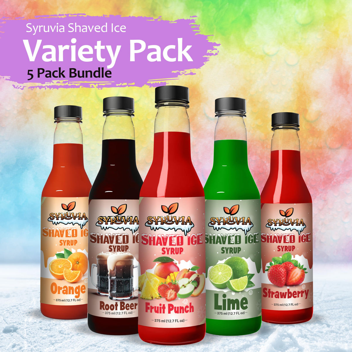 SYRUVIA snow cone syrup lime bottle ready for tangy frozen treats