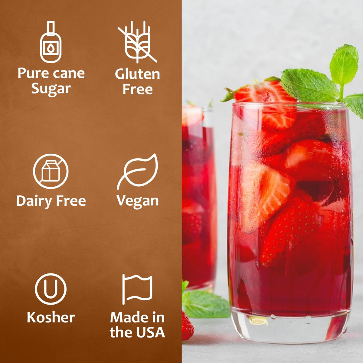 SYRUVIA strawberry syrup in cocktail glass for flavorful drinks