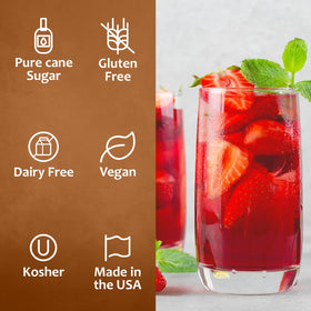 SYRUVIA strawberry syrup in cocktail glass for flavorful drinks