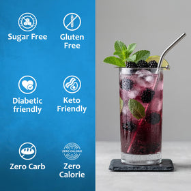 SYRUVIA Sugar-Free Blackberry Syrup in coffee for a sugar-free twist.