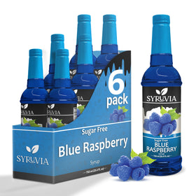 SYRUVIA sugar-free blue raspberry syrup bottle for bulk cafe use