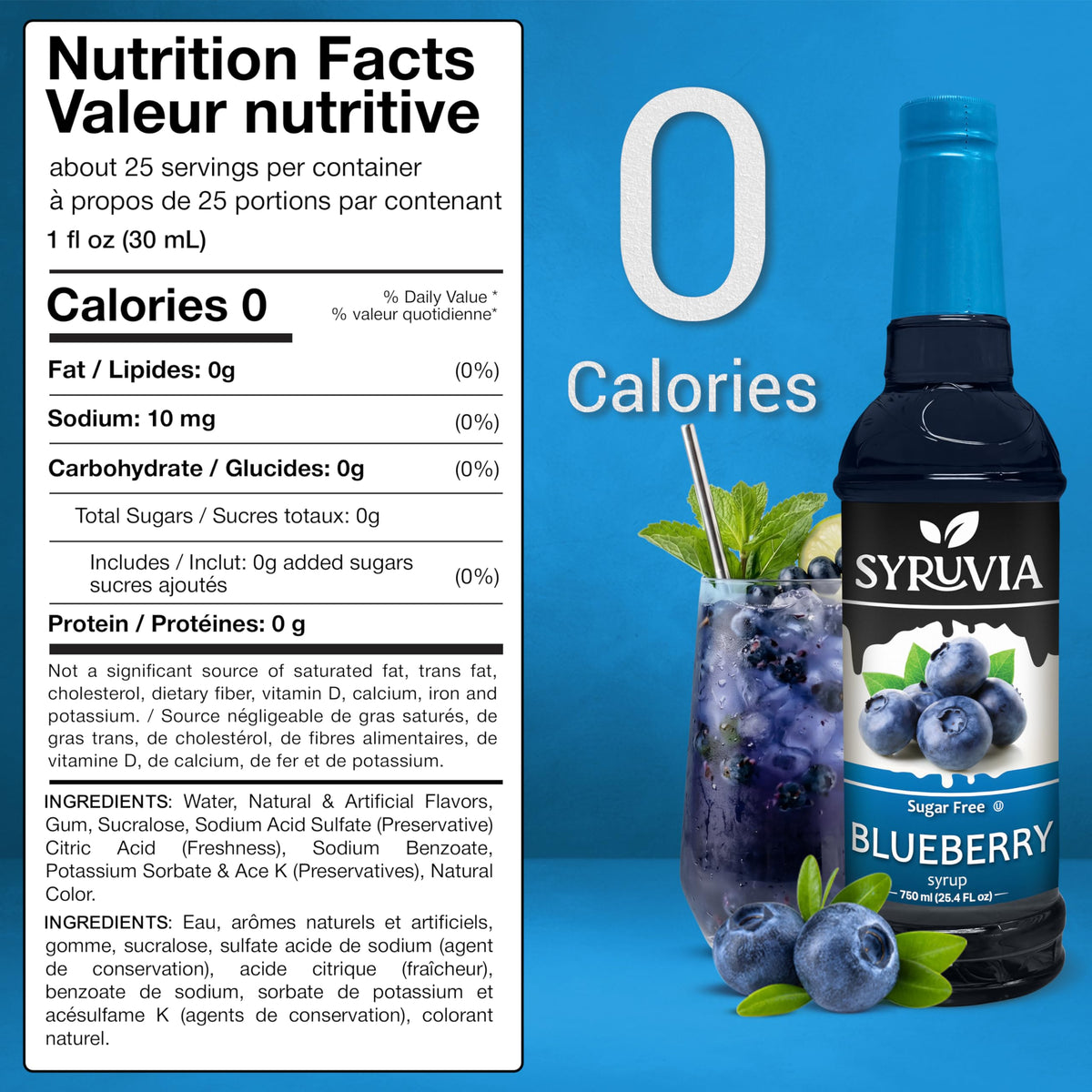 SYRUVIA sugar-free blueberry syrup coffee pairing pour to enhance morning beverages
