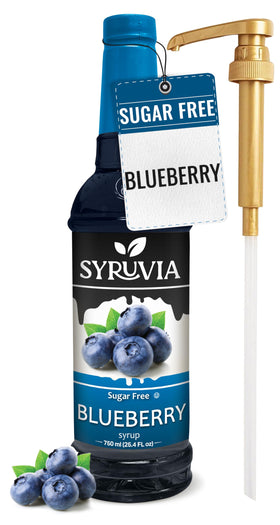 SYRUVIA sugar-free blueberry syrup pump for easy flavoring of drinks