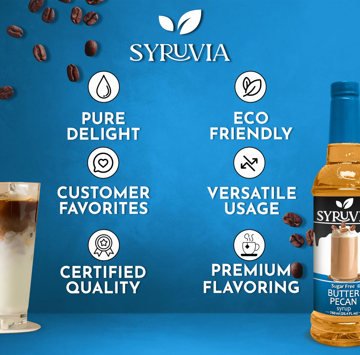 SYRUVIA USA-made Kosher-certified syrup with clean ingredients