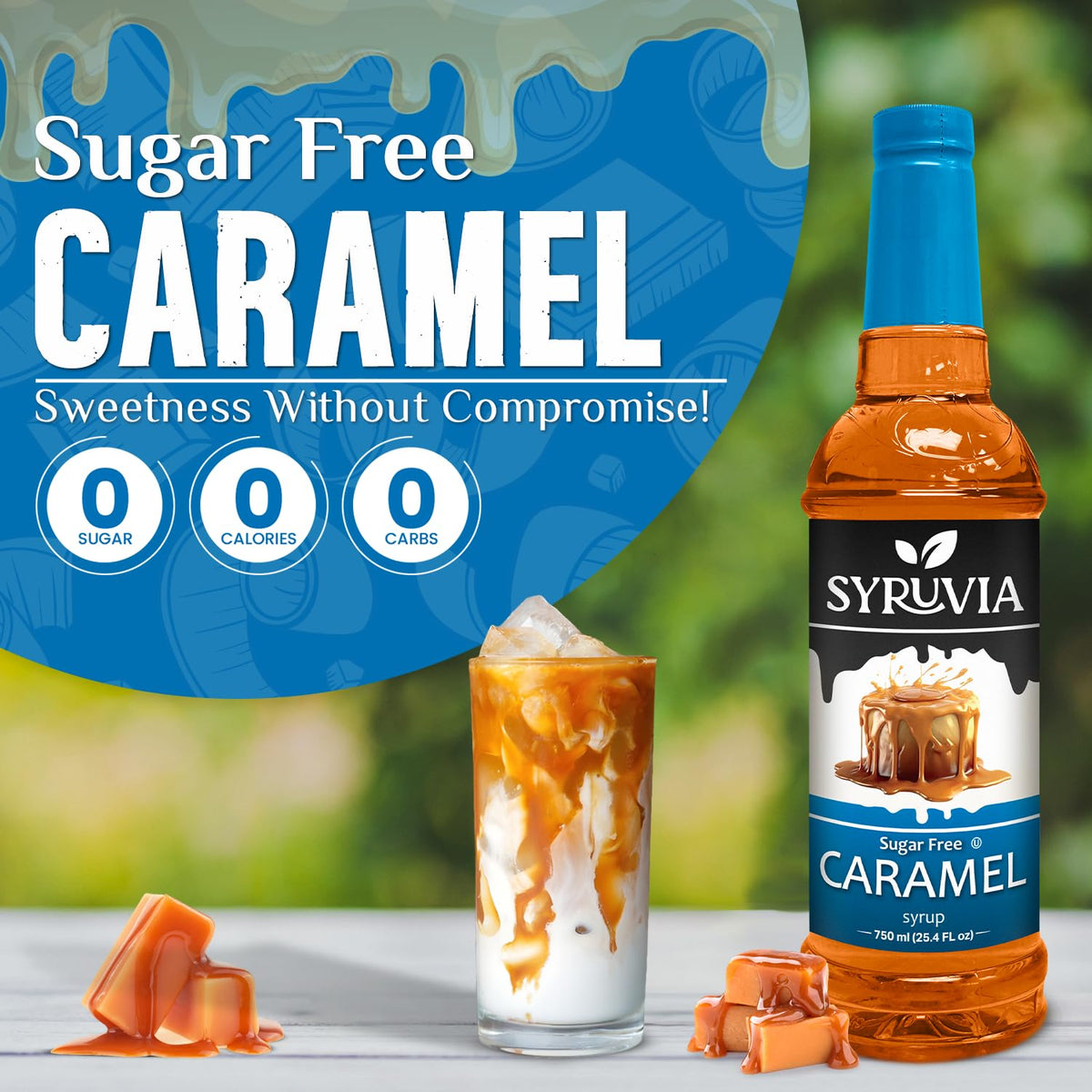 SYRUVIA sugar-free caramel syrup pump enables quick, mess-free cafe-style drinks.