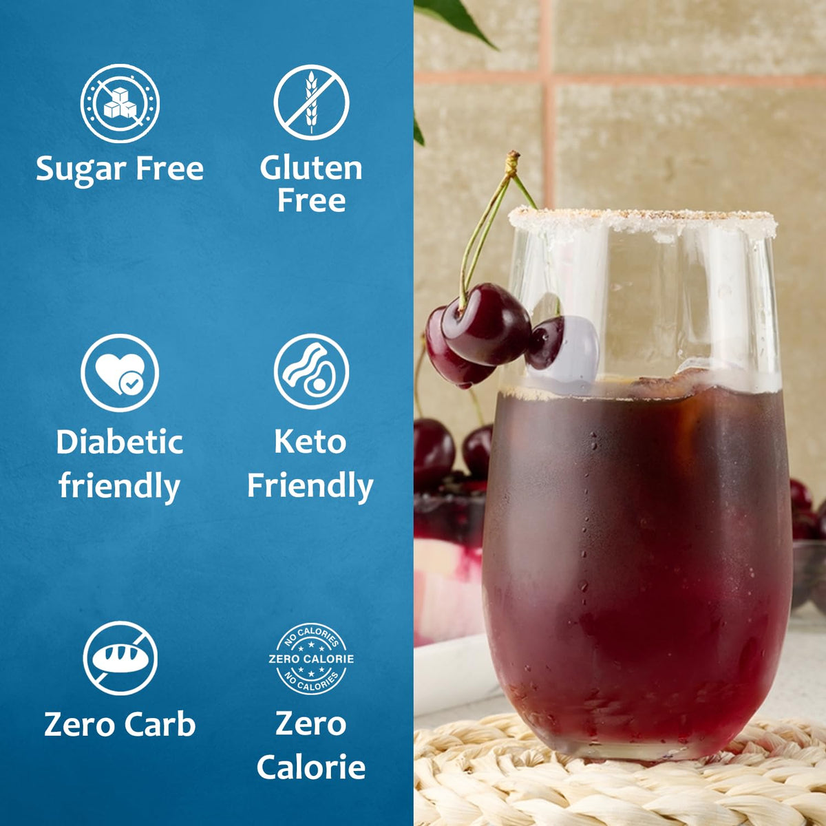 Syruvia Sugar-Free Cherry Syrup added to coffee for a flavor lift.