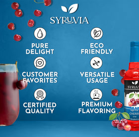 Syruvia Sugar-Free Cherry Syrup brightening lemonade with zero calories.