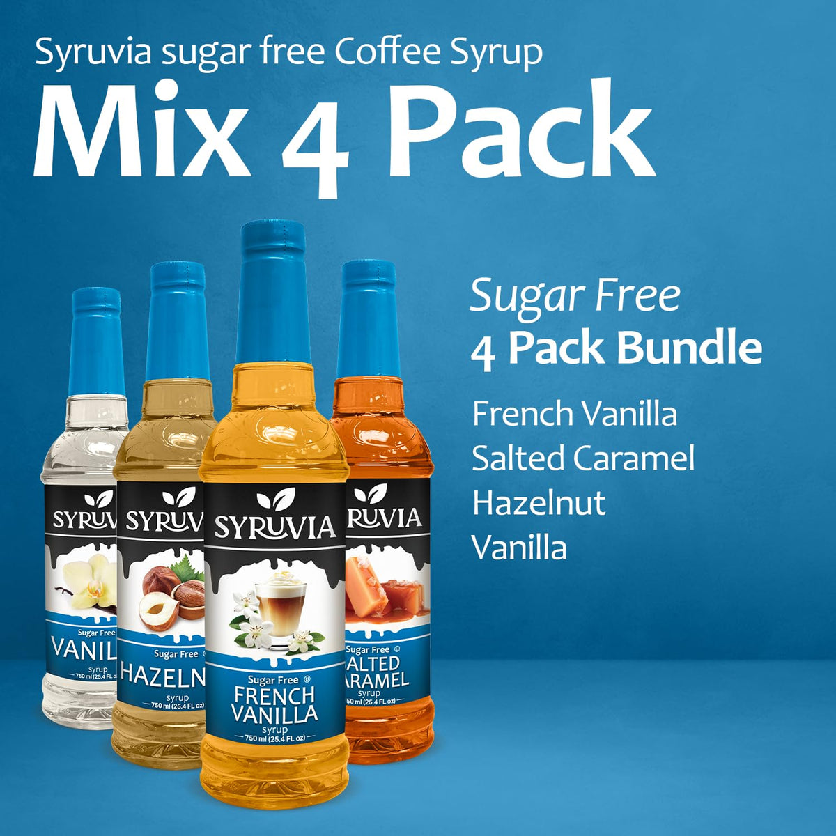 Syruvia Sugar Free Coffee Syrup pour close up highlights glossy sweetness.