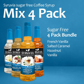 Syruvia Sugar Free Coffee Syrup pour close up highlights glossy sweetness.