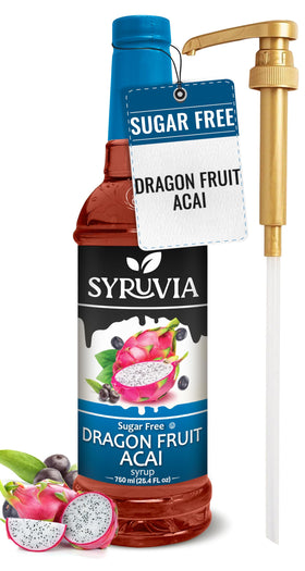 SYRUVIA sugar-free dragon fruit acai syrup bottle pump for easy flavoring