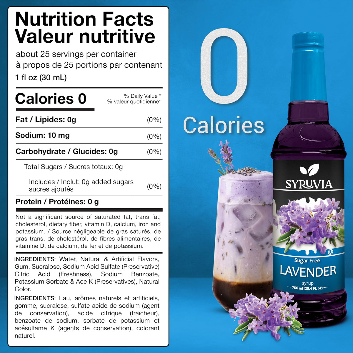 Lavender Syrup on a latte art setup from SYRUVIA for a fragrant twist.