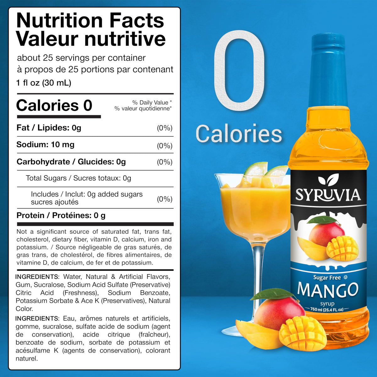 SYRUVIA Mango Syrup in coffee for mango aroma with zero calories.