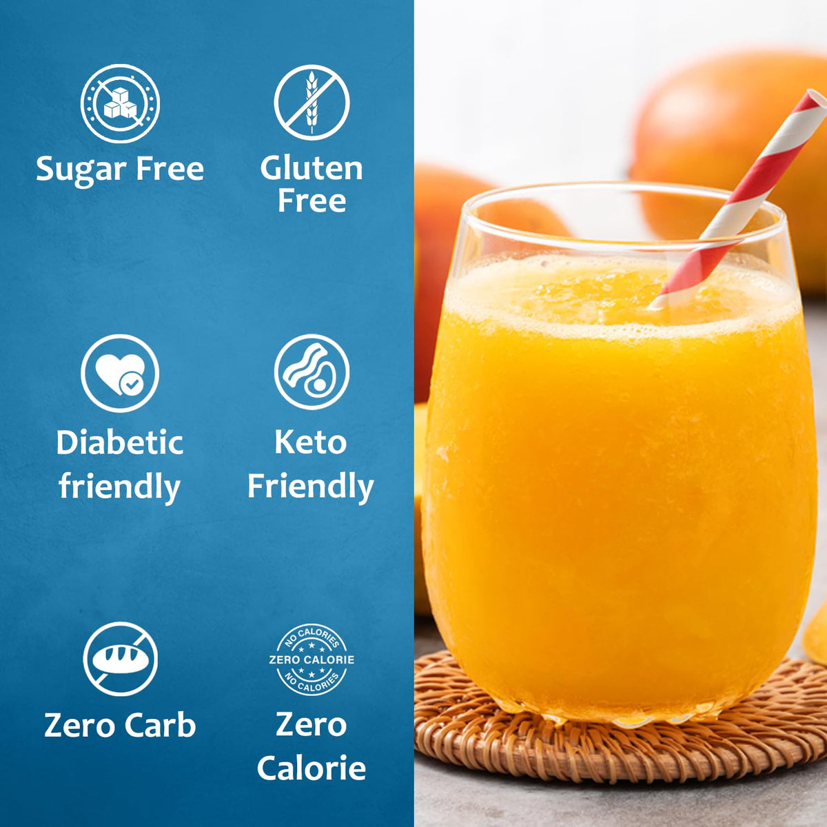 SYRUVIA Mango Syrup adding tropical flavor to iced tea.